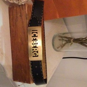 Y2K Vintage‎ Iceberg Belt Leather Embroidered  Size 42 Retro Style 41\